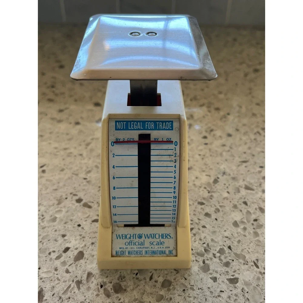 Vintage Weight Watchers Official Scale Cream Analog Food Kitchen Scale with Box
